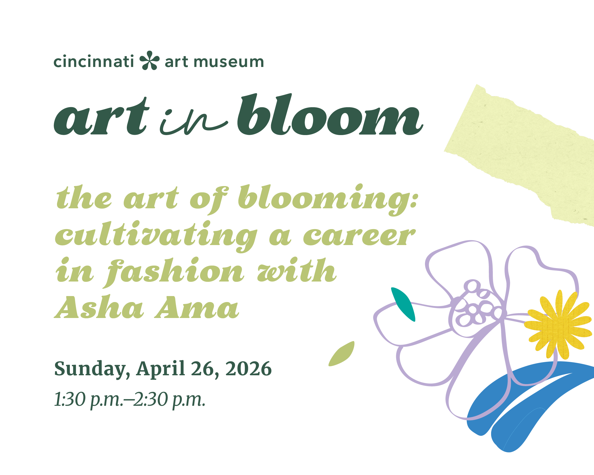 The Art of Blooming: Cultivating a Career in Fashion Lecture with ASHA AMA - AIB 2026