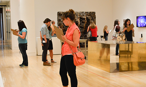 visitors in a gallery