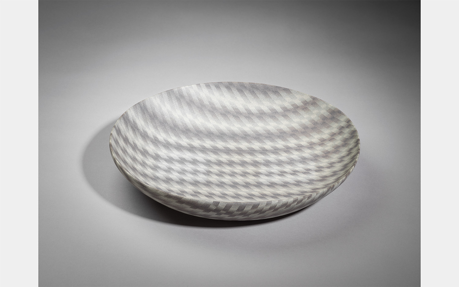 A dish with a checkered design