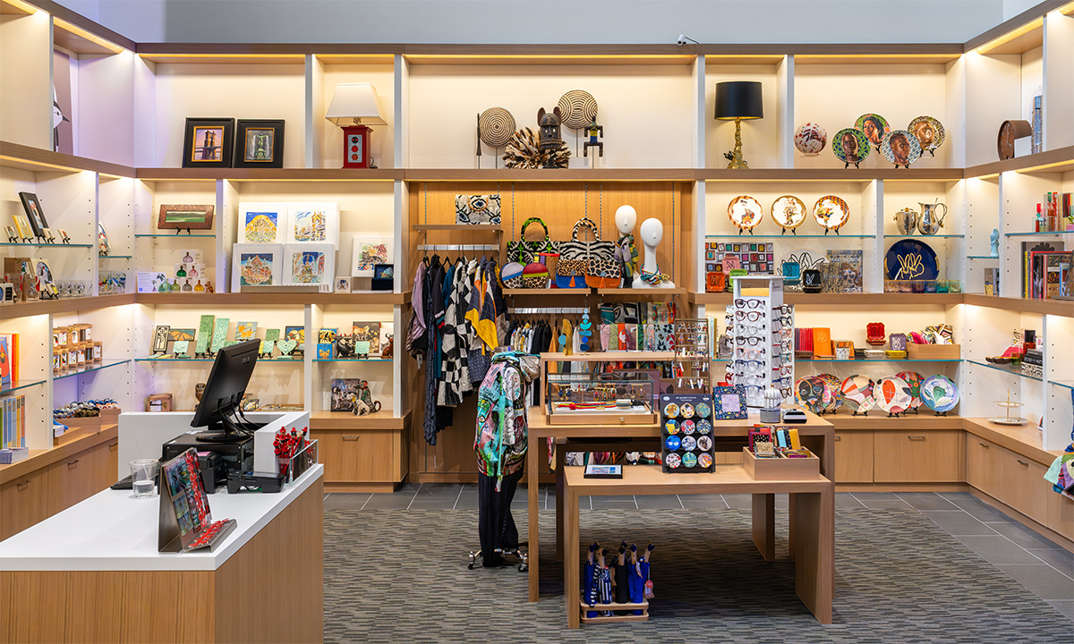 Product displays in the Museum Shop