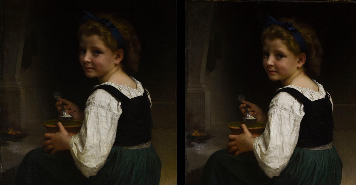 Adolphe William Bouguereau (French, 1825–1905), Girl Eating Porridge, 1874, oil on canvas, Bequest of Reuben R. Springer, 1884.335