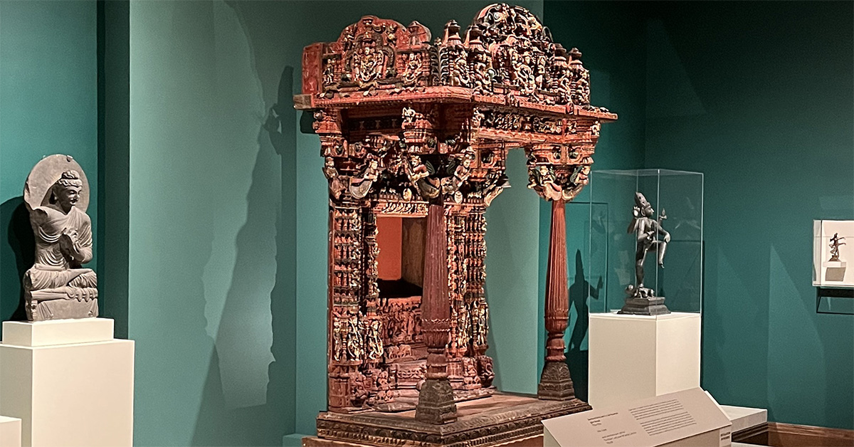 Devotional Shrine Used in a Jain Household (ghar derasar), 1700–1899, India, Gujarat, carved wood painted and gilded, The William T. and Louise Taft Semple Collection, 1962.459