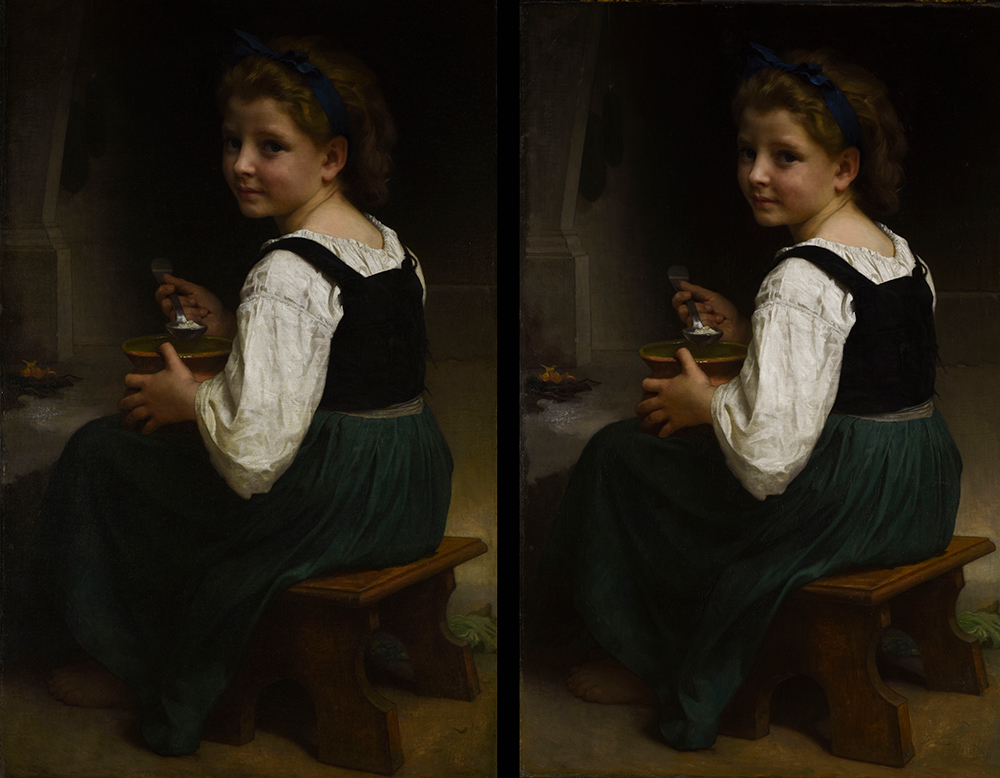 Adolphe William Bouguereau (French, 1825–1905), Girl Eating Porridge, 1874, oil on canvas, Bequest of Reuben R. Springer, 1884.335