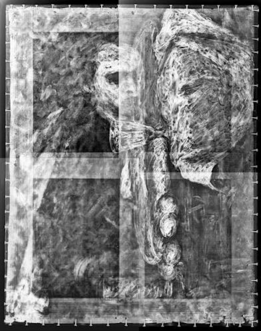 X ray of the still life showing a human figure